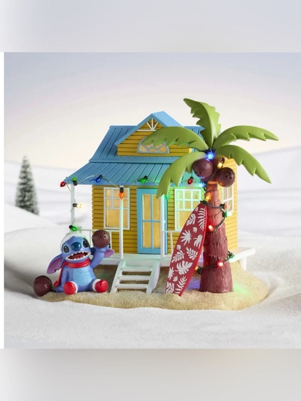 Disney's Lilo & Stitch Holiday LED Village Table Decor by St. Nicholas Square